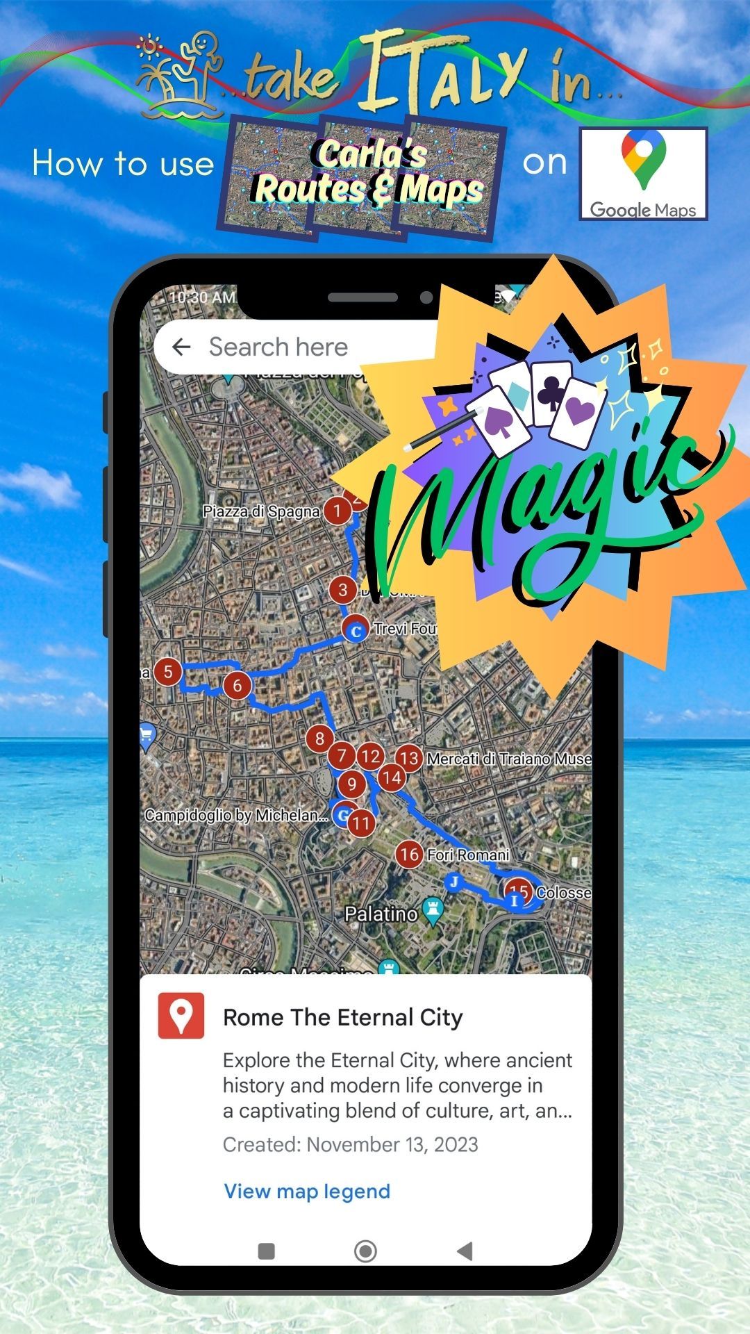 using carla's walking itineraries on google maps is easy