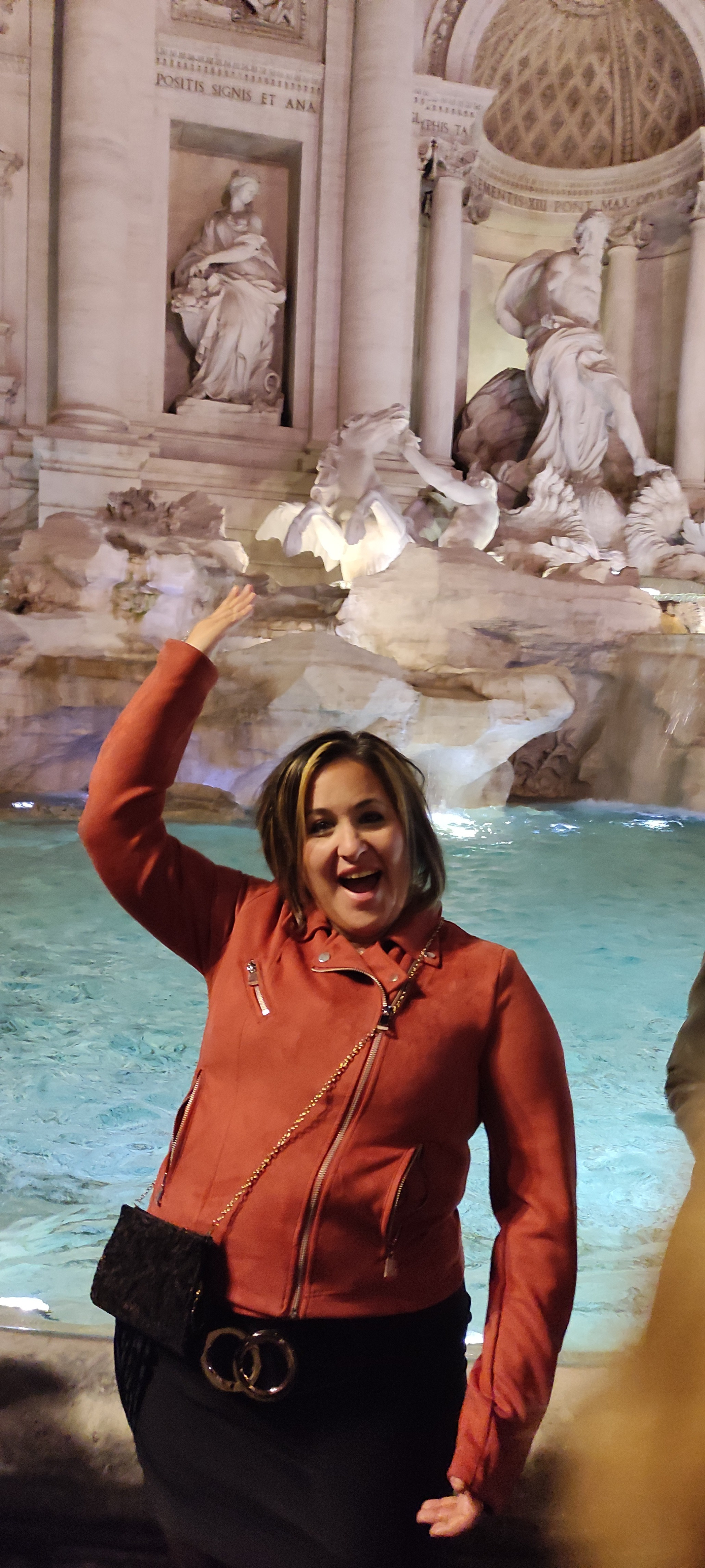 Making a wish at the Trevi Fountain